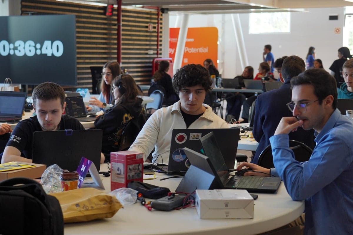 Participants coding through the night